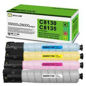 C8130 C8135 C8145 High Yield Color Toner Cartridge | Replacement 006R01746 006R01747 006R01748 006R01749 Compatible with C8155 C8170 Printer Black Cyan Magenta Yellow C8130 C8135 C8145 High Yield Color Toner Cartridge | Replacement 006R01746 006R01747 006R01748 006R01749 Compatible with C8155 C8170 Printer Black Cyan Magenta Yellow