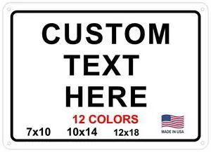 Custom Signs Outdoor Metal for Home Office Business, Personalized, Door, Porch, Delivery, Man Cave, Shop, Garage, Street. For Outside or Inside Use. Our Metal Signs Are UV Printed Solid Aluminum 18x12 Custom Signs Outdoor Metal for Home Office Business, Personalized, Door, Porch, Delivery, Man Cave, Shop, Garage, Street. For Outside or Inside Use. Our Metal Signs Are UV Printed Solid Aluminum 18x12