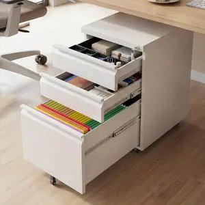 Small File Cabinet for Home Office,Metal Mobile Filing Cabinet | Fully Assembled,Under Desk,Rolling,Central Locking System,3 Drawer,Pencil Tray,Hanging File Bar,Anti-Tipping Caster Small File Cabinet for Home Office,Metal Mobile Filing Cabinet | Fully Assembled,Under Desk,Rolling,Central Locking System,3 Drawer,Pencil Tray,Hanging File Bar,Anti-Tipping Caster