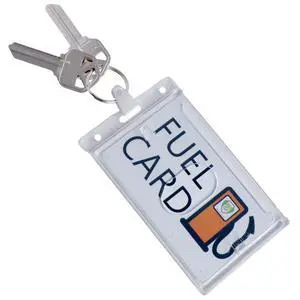 Rigid Fuel Card Holder with Key Ring - Clear Hard Plastic Card Protector Keychain for Fleet, Gas Cards Rigid Fuel Card Holder with Key Ring - Clear Hard Plastic Card Protector Keychain for Fleet, Gas Cards
