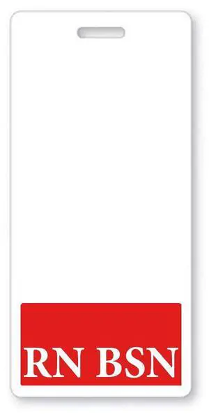 Bulk 25 Pack - RN BSN Badge Buddies - Vertical- Heavy Duty Spill Proof & Tear Resistant Card - 2 Sided- Quick Role Identifier Name Tag Buddy for BSN Registered Nurse - USA Printed (Red) Bulk 25 Pack - RN BSN Badge Buddies - Vertical- Heavy Duty Spill Proof & Tear Resistant Card - 2 Sided- Quick Role Identifier Name Tag Buddy for BSN Registered Nurse - USA Printed (Red)