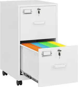 2 Drawer File Cabinet with Lock and Wheels,White Rolling File Cabinets,Locking Mobile Metal Filing Cabinet for Home Office,Under Desk,Fit A4/Letter/Legal File, Easy Assembly 2 Drawer File Cabinet with Lock and Wheels,White Rolling File Cabinets,Locking Mobile Metal Filing Cabinet for Home Office,Under Desk,Fit A4/Letter/Legal File, Easy Assembly