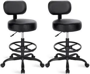 Drafting Chair with Backrest, Set of 2, Swivel Barstools for Shop | Adjustable Height Rolling Stool with Footrest, Standing Desk Chair for Counter Height Desk, Shop, Home Kitchen, Clinic Studio Drafting Chair with Backrest, Set of 2, Swivel Barstools for Shop | Adjustable Height Rolling Stool with Footrest, Standing Desk Chair for Counter Height Desk, Shop, Home Kitchen, Clinic Studio