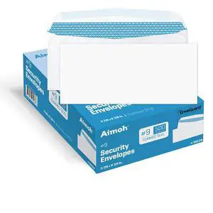 #9 Business Envelopes Letter Size, Security White Gummed 2500 | Premium Security Tint, No Window, 24 lb Paper, EnveGuard, 3-7/8 x 8-7/8 in, 2,500 Count, Secure Business Mailing (30128) #9 Business Envelopes Letter Size, Security White Gummed 2500 | Premium Security Tint, No Window, 24 lb Paper, EnveGuard, 3-7/8 x 8-7/8 in, 2,500 Count, Secure Business Mailing (30128)