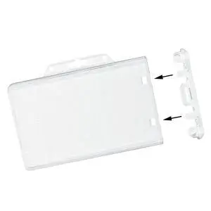 Bulk 50 Pack - Heavy Duty Horizontal Permanent Locking Badge Holder - Crystal Clear Hard Plastic Case for Photo I.D. Badges or Proximity Cards by Bulk 50 Pack - Heavy Duty Horizontal Permanent Locking Badge Holder - Crystal Clear Hard Plastic Case for Photo I.D. Badges or Proximity Cards by