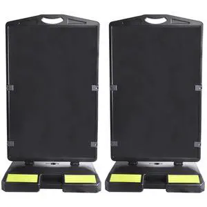 2-Pack Sidewalk Sign 24 x 36 Inch Double Sided Sandwich Board | Plastic Outdoor Advertising Signboard with Water-filled Base for Restaurant, Business, Events, Grey (Frame only) 2-Pack Sidewalk Sign 24 x 36 Inch Double Sided Sandwich Board | Plastic Outdoor Advertising Signboard with Water-filled Base for Restaurant, Business, Events, Grey (Frame only)