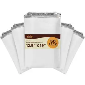 12.5x19" #6 Poly Bubble Mailers 50 Pack, Padded Envelopes, Self Seal, Waterproof Shipping Bags for Shipping & Packaging 12.5x19" #6 Poly Bubble Mailers 50 Pack, Padded Envelopes, Self Seal, Waterproof Shipping Bags for Shipping & Packaging