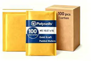 #5 10.5x15 Kraft Bubble Mailers 100 Pack, Bulk Large Padded Envelopes for Clothing & Multi Item Shipping #5 10.5x15 Kraft Bubble Mailers 100 Pack, Bulk Large Padded Envelopes for Clothing & Multi Item Shipping