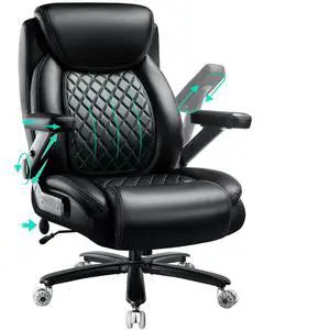 Large Heavy Duty Office Chair with 5D Flip Arms,Comfy Big and Tall Executive Office Desk Chair with Pocket Spring Cushion,High Back Computer Chair with Lumbar Support,Dual Rubber Wheel Large Heavy Duty Office Chair with 5D Flip Arms,Comfy Big and Tall Executive Office Desk Chair with Pocket Spring Cushion,High Back Computer Chair with Lumbar Support,Dual Rubber Wheel