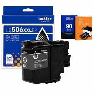 Genuine LC506XXLBKS Black Super High-Yield Ink Cartridge, Up to 5,000 Pages Bundle with Deco Essentials Printer eBook for MFC-J4555DW, MFC-J4355DW, MFC-J6960DW, MFC-J6975DW Genuine LC506XXLBKS Black Super High-Yield Ink Cartridge, Up to 5,000 Pages Bundle with Deco Essentials Printer eBook for MFC-J4555DW, MFC-J4355DW, MFC-J6960DW, MFC-J6975DW