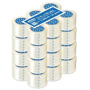 3" x 110 Yards Clear Packing Tape 24 Roll Carton Warehouse Grade Adhesive for Shipping, Moving & Packaging Standard Strength 1.85 Mil Box Sealing Tape 3" x 110 Yards Clear Packing Tape 24 Roll Carton Warehouse Grade Adhesive for Shipping, Moving & Packaging Standard Strength 1.85 Mil Box Sealing Tape