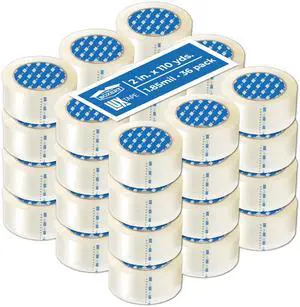 2" x 110 Yards Clear Packing Tape 36 Roll Carton Warehouse Grade Adhesive for Shipping, Moving & Packaging Standard Strength 1.85 Mil Box Sealing Tape 2" x 110 Yards Clear Packing Tape 36 Roll Carton Warehouse Grade Adhesive for Shipping, Moving & Packaging Standard Strength 1.85 Mil Box Sealing Tape