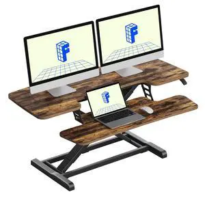Standing Desk Converter 42" Extra Large Desk Riser, Spacious Desktop Riser Sit Stand Computer Workstation with Wide Keyboard Tray, Ergonomic Height Adjustable Stand Up Desk Converter, Black Standing Desk Converter 42" Extra Large Desk Riser, Spacious Desktop Riser Sit Stand Computer Workstation with Wide Keyboard Tray, Ergonomic Height Adjustable Stand Up Desk Converter, Black