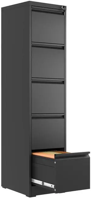 5 Drawer File Cabinet with Lock,Metal File Cabinet for Home Office | Black Vertical Filing Cabinets Heavy Duty Office Storage Cabinets for Letter/Legal/A4/F4 Size File, Assembly Required 5 Drawer File Cabinet with Lock,Metal File Cabinet for Home Office | Black Vertical Filing Cabinets Heavy Duty Office Storage Cabinets for Letter/Legal/A4/F4 Size File, Assembly Required