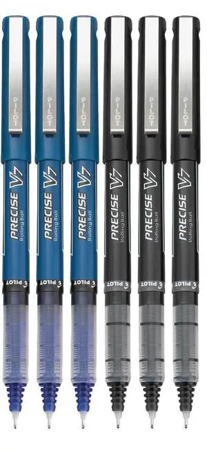Precise V7 Stick Rolling Ball Pens, Fine Point (.7mm), Assorted Colors Black/Blue Ink, 6-pk; Precise V7 Stick Rolling Ball Pens, Fine Point (.7mm), Assorted Colors Black/Blue Ink, 6-pk;