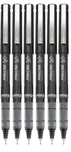 Precise V7 Stick Rolling Ball Pens, Fine Point (.7mm), Black Ink, 6-pk Precise V7 Stick Rolling Ball Pens, Fine Point (.7mm), Black Ink, 6-pk