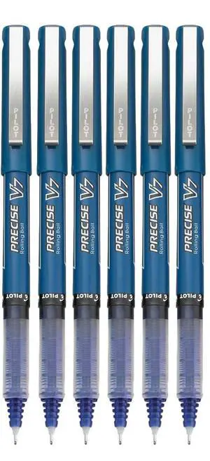 Precise V7 Stick Rolling Ball Pens, Fine Point (.7mm), Blue Ink, 6-pk; Precise V7 Stick Rolling Ball Pens, Fine Point (.7mm), Blue Ink, 6-pk;