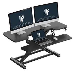 Standing Desk Converter 40" Large Desk Riser, Spacious Desktop Riser Sit Stand Computer Workstation with Wide Keyboard Tray, Ergonomic Height Adjustable Stand Up Desk Converter, Black Standing Desk Converter 40" Large Desk Riser, Spacious Desktop Riser Sit Stand Computer Workstation with Wide Keyboard Tray, Ergonomic Height Adjustable Stand Up Desk Converter, Black