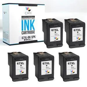67XL Black Replacement Printer Cartridges for HP DeskJet 2700 2710e 2720e 2721e 2722 2722e 2723e 2724 2725 Envy 6010e 6020e 6022e 6030 6030e 6032e 6034 6034e 6050e 6052 6052e Printers (5 Black) 67XL Black Replacement Printer Cartridges for HP DeskJet 2700 2710e 2720e 2721e 2722 2722e 2723e 2724 2725 Envy 6010e 6020e 6022e 6030 6030e 6032e 6034 6034e 6050e 6052 6052e Printers (5 Black)