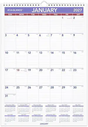 2027 Wall Calendar, Monthly, 12" x 17" Planner, Ruled Daily Blocks (PM22827) 2027 Wall Calendar, Monthly, 12" x 17" Planner, Ruled Daily Blocks (PM22827)