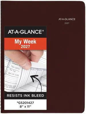 2027 Appointment Book Planner, Weekly, 8" x 11", Quarter-Hourly, DayMinder, Burgundy (G5201427) 2027 Appointment Book Planner, Weekly, 8" x 11", Quarter-Hourly, DayMinder, Burgundy (G5201427)