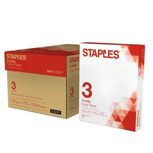 Copy Paper, 8.5x11 Inch, 3-Hole Punched, For Office & School | Pre-punched white paper ready for standard 3-ring binders. Sold by the case Copy Paper, 8.5x11 Inch, 3-Hole Punched, For Office & School | Pre-punched white paper ready for standard 3-ring binders. Sold by the case