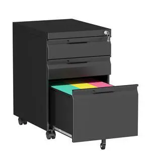 Mobile File Cabinet, 3 Drawers Filing Cabinet with Wheels | Lockable, Metal File Cabinet, Under Desk File Cabinet, Suitable for Letter/Legal/A4/ File Folder, Easy to Assemble Mobile File Cabinet, 3 Drawers Filing Cabinet with Wheels | Lockable, Metal File Cabinet, Under Desk File Cabinet, Suitable for Letter/Legal/A4/ File Folder, Easy to Assemble