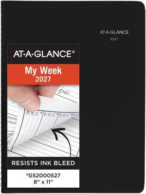 2027 Appointment Book Planner, Weekly, 8" x 11", Quarter-Hourly, DayMinder, Black (G5200027) 2027 Appointment Book Planner, Weekly, 8" x 11", Quarter-Hourly, DayMinder, Black (G5200027)