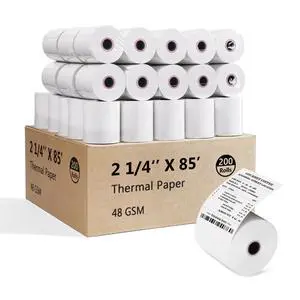 (200 Rolls)2 1/4 x 85 Thermal Paper Rolls 48GSM BPA FREE Receipt Rolls Thermal Teceipt Paper 2 1/4 85 Thermal Printer Paper Compatible with Printers, POS Cash Register,Credit Card (200 Rolls)2 1/4 x 85 Thermal Paper Rolls 48GSM BPA FREE Receipt Rolls Thermal Teceipt Paper 2 1/4 85 Thermal Printer Paper Compatible with Printers, POS Cash Register,Credit Card