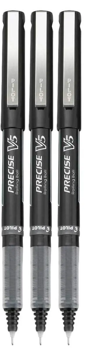 Precise V5 Stick Rolling Ball Pens, Extra Fine Point (.5mm), Black Ink, 3-pk; Precise V5 Stick Rolling Ball Pens, Extra Fine Point (.5mm), Black Ink, 3-pk;