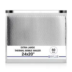 Thermal Insulated Mailers 20x24, Cold Shipping Envelopes, 50 Pack | Keeps Contents Cold, Self-Seal Closure, Cushioned Protection, Tear-Resistant Foil, Bulk Pack Thermal Insulated Mailers 20x24, Cold Shipping Envelopes, 50 Pack | Keeps Contents Cold, Self-Seal Closure, Cushioned Protection, Tear-Resistant Foil, Bulk Pack