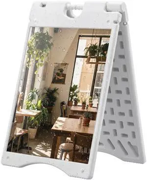 A Frame Sandwich Board Signs Outdoor Weighted Tank 22" x 28" White | Sidewalk Sign, Weatherproof Design A Frame Sandwich Board Signs Outdoor Weighted Tank 22" x 28" White | Sidewalk Sign, Weatherproof Design