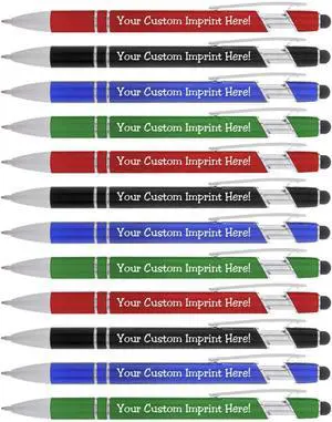 ExpressDesigns - Personalized Pens with Stylus - The Legacy - Custom Metallic Printed Name Pens - Black Ink - Imprinted with Logo or Message - Great Gift Ideas - Customizable -12 pcs/pack (Assorted) ExpressDesigns - Personalized Pens with Stylus - The Legacy - Custom Metallic Printed Name Pens - Black Ink - Imprinted with Logo or Message - Great Gift Ideas - Customizable -12 pcs/pack (Assorted)