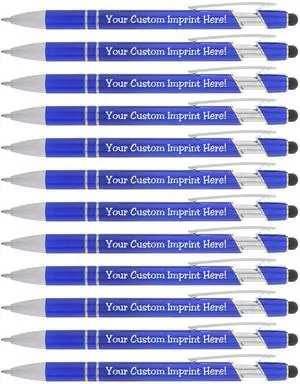 Personalized Pens with Stylus - The Legacy - Custom Metallic Printed Name Pens with Black Ink - Imprinted with Logo or Message - Great Gift Ideas - FREE PERSONALIZATION 12 pcs/pack (Blue) Personalized Pens with Stylus - The Legacy - Custom Metallic Printed Name Pens with Black Ink - Imprinted with Logo or Message - Great Gift Ideas - FREE PERSONALIZATION 12 pcs/pack (Blue)