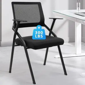 Stackable & Foldable Office Chairs with Ergonomic Lumbar Support and Thickened Seat Cushion, Folding Mesh Fabric Reception Guest Chair for School Church Conference Waiting Room Black (1pk) Stackable & Foldable Office Chairs with Ergonomic Lumbar Support and Thickened Seat Cushion, Folding Mesh Fabric Reception Guest Chair for School Church Conference Waiting Room Black (1pk)