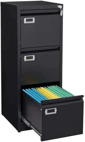 3 Drawer File Cabinet with Lock and Tag,Narrow Three Drawer Filing Cabinet,Vertical Metal File Cabinets,Small Black Filing Cabinets for Home Office Fit Letter/A4/Legal Size File,Easy Assembly 3 Drawer File Cabinet with Lock and Tag,Narrow Three Drawer Filing Cabinet,Vertical Metal File Cabinets,Small Black Filing Cabinets for Home Office Fit Letter/A4/Legal Size File,Easy Assembly