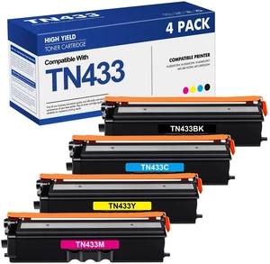 TN433 TN433 Toner Cartridges TN 433 TN431 MFC-L8900cdw HL-L8360cdw 4 Pack | Compatible for Brother TN-433BK TN-433C TN-433M TN-433Y MFC-L8900Cdw HL-L8260CDW HL-L8360CDW MFC-L8610CDW HL-L8360CDWT Ink TN433 TN433 Toner Cartridges TN 433 TN431 MFC-L8900cdw HL-L8360cdw 4 Pack | Compatible for Brother TN-433BK TN-433C TN-433M TN-433Y MFC-L8900Cdw HL-L8260CDW HL-L8360CDW MFC-L8610CDW HL-L8360CDWT Ink