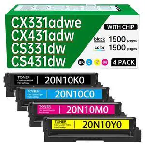 cs331 cx331 Toner Cartridges Compatible with Lexmark CS331dw CS431dw | CX331adwe CX431adw Printers toner Cartridge with Chip 20N10K0 20N10C0 20N10M0 20N10Y0 (4 Pack, 1,500 Pages per Color) cs331 cx331 Toner Cartridges Compatible with Lexmark CS331dw CS431dw | CX331adwe CX431adw Printers toner Cartridge with Chip 20N10K0 20N10C0 20N10M0 20N10Y0 (4 Pack, 1,500 Pages per Color)