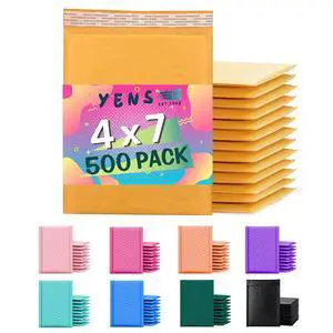 Kraft Bubble Mailers 4x8 500 Pack Usable Space 4x7 KF#000-500 | Self Seal Adhesive Shipping Bags, Cushioning Padded Envelopes for Shipping, Mailing, Packaging Kraft Bubble Mailers 4x8 500 Pack Usable Space 4x7 KF#000-500 | Self Seal Adhesive Shipping Bags, Cushioning Padded Envelopes for Shipping, Mailing, Packaging