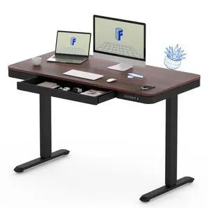 Comhar 48" Electric Standing Desk with Storage, Built-in Drawer & USB Charging Ports, Height Adjustable Sit Stand Computer Desk, Quick Assembly, Child Lock, Walnut Comhar 48" Electric Standing Desk with Storage, Built-in Drawer & USB Charging Ports, Height Adjustable Sit Stand Computer Desk, Quick Assembly, Child Lock, Walnut
