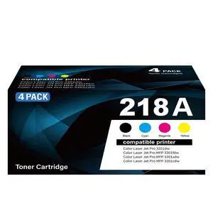 218A Toner Cartridges 4 Pack with Chip Replacement for HP 218A W2180A 218X W2180X for Color LaserJet Pro MFP 3301fdw 3301 3201dw 3301sdw 3301cdw Printer Ink (B/C/Y/M Color) 218A Toner Cartridges 4 Pack with Chip Replacement for HP 218A W2180A 218X W2180X for Color LaserJet Pro MFP 3301fdw 3301 3201dw 3301sdw 3301cdw Printer Ink (B/C/Y/M Color)
