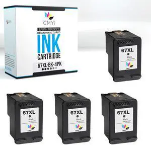 Replacement 67XL Black Cartridges for HP DeskJet 4132e 4133e 4152e 4155e 4158e 4175e 4255e Plus 4132 4140 4152 Envy 6452e 6454e 6455e 6458e 6475e Pro 6420 6430 6452 6455 6458 Printers (4 Black) Replacement 67XL Black Cartridges for HP DeskJet 4132e 4133e 4152e 4155e 4158e 4175e 4255e Plus 4132 4140 4152 Envy 6452e 6454e 6455e 6458e 6475e Pro 6420 6430 6452 6455 6458 Printers (4 Black)