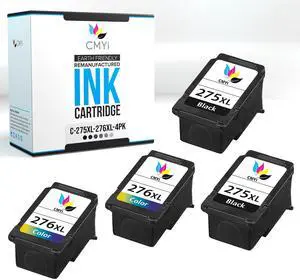 PG-275XL CL-276XL High Yield Replacement Ink Cartridges for Canon PIXMA TR4720, TR4722, TS3520 4-Pack Printers (2 Black, 2 Color) PG-275XL CL-276XL High Yield Replacement Ink Cartridges for Canon PIXMA TR4720, TR4722, TS3520 4-Pack Printers (2 Black, 2 Color)