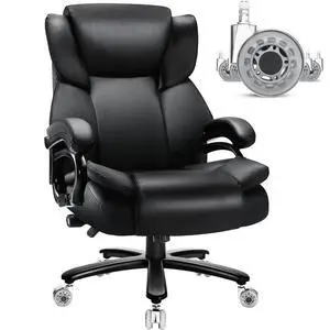 Big and Tall Office Chair, Heavy Duty Office Chair for Heavy People | High Back Executive Desk Chair with Adjustable Lumbar Support,Rubber Wheel,Pocket Spring Cushion Big and Tall Office Chair, Heavy Duty Office Chair for Heavy People | High Back Executive Desk Chair with Adjustable Lumbar Support,Rubber Wheel,Pocket Spring Cushion