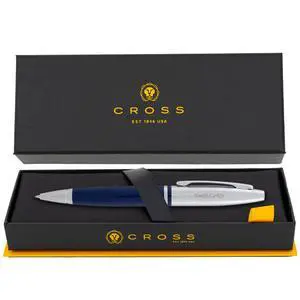 Cross Calais Personalized Ballpoint Pen in Blue Lacquer with Chrome Cap | Engraved Pen for Graduation, Job Promotion, Retirement, Office Cross Calais Personalized Ballpoint Pen in Blue Lacquer with Chrome Cap | Engraved Pen for Graduation, Job Promotion, Retirement, Office