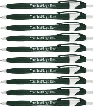 Personalized Pens With your Custom Logo or Text-1000 Pack Bulk-for Businesses, Parties, and Events, Custom Printed Slim Ballpoint Click Pens, Green Barrel Color, Black Ink Personalized Pens With your Custom Logo or Text-1000 Pack Bulk-for Businesses, Parties, and Events, Custom Printed Slim Ballpoint Click Pens, Green Barrel Color, Black Ink