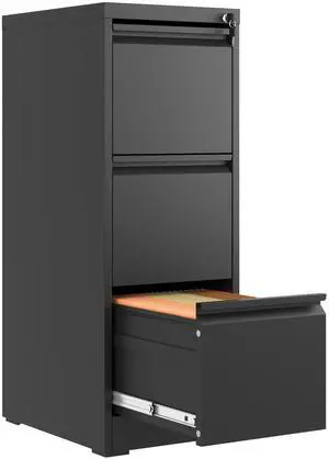 3 Drawer File Cabinet with Lock,Metal File Cabinet for Home Office | Black Vertical Filing Cabinets Heavy Duty Office Storage Cabinets for Letter/Legal/A4/F4 Size File, Assembly Required 3 Drawer File Cabinet with Lock,Metal File Cabinet for Home Office | Black Vertical Filing Cabinets Heavy Duty Office Storage Cabinets for Letter/Legal/A4/F4 Size File, Assembly Required