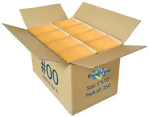Kraft Bubble Mailers 5x10, Self Seal Padded Envelopes #00, 250 Pack Bulk | Fits Trading & Sports Cards, No Tape Needed, Cushioned Protection, Tear-Resistant Yellow Kraft, Made in USA Kraft Bubble Mailers 5x10, Self Seal Padded Envelopes #00, 250 Pack Bulk | Fits Trading & Sports Cards, No Tape Needed, Cushioned Protection, Tear-Resistant Yellow Kraft, Made in USA