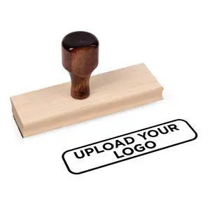 Personalized Rubber Hand Stamp, Wood Handle with Custom Logo | Multiple Size Options Available | Upload Your Own Logo (1"x4") Personalized Rubber Hand Stamp, Wood Handle with Custom Logo | Multiple Size Options Available | Upload Your Own Logo (1"x4")