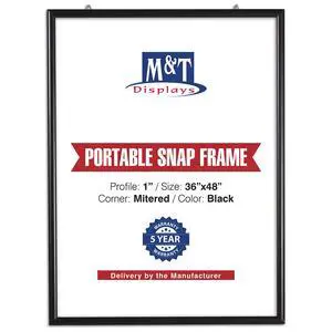 Portable Snap Poster Frame 36x48 Inch Black 1" Aluminum Profile Front Loading Wall Mounting Photo Picture Document Certificate Sign Holder Mitered Corner Anti Glare Cover Portable Snap Poster Frame 36x48 Inch Black 1" Aluminum Profile Front Loading Wall Mounting Photo Picture Document Certificate Sign Holder Mitered Corner Anti Glare Cover
